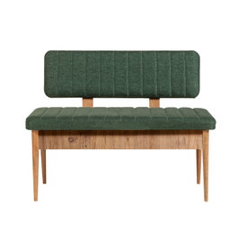 Hanah Home Banco Vina Bank Green, Atlantic - Banco moderno con almacenamiento, Pino Atlantico y Verde, 110x85x40 cm, Tablero melamina y Lino